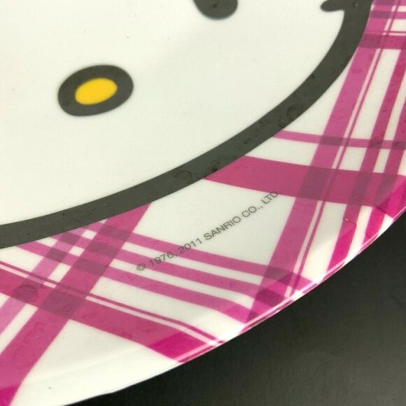 Hello Kitty Divided Plate Zak Designs Pink Plaid Dipping Well Plastic 2011 - Picture 4 of 6
